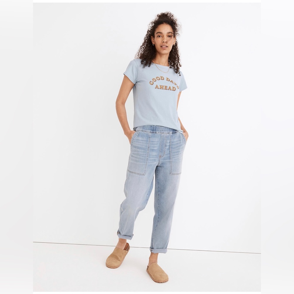 Madewell pull-on relaxed jeans in lisford wash. Size: Small Petite. Like new